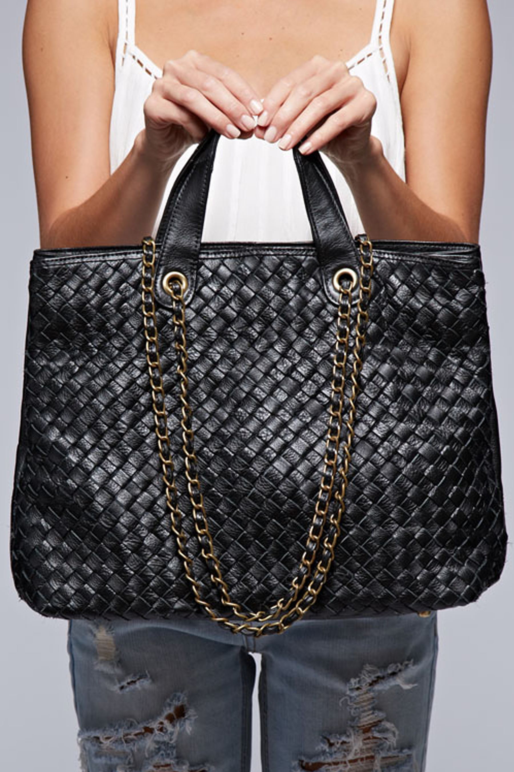 'No Weave Of Mine' Tote - Black