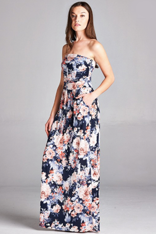 'Garden Party' Dress - Navy