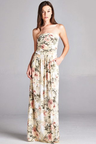 'Antique Roses' Dress - Ivory