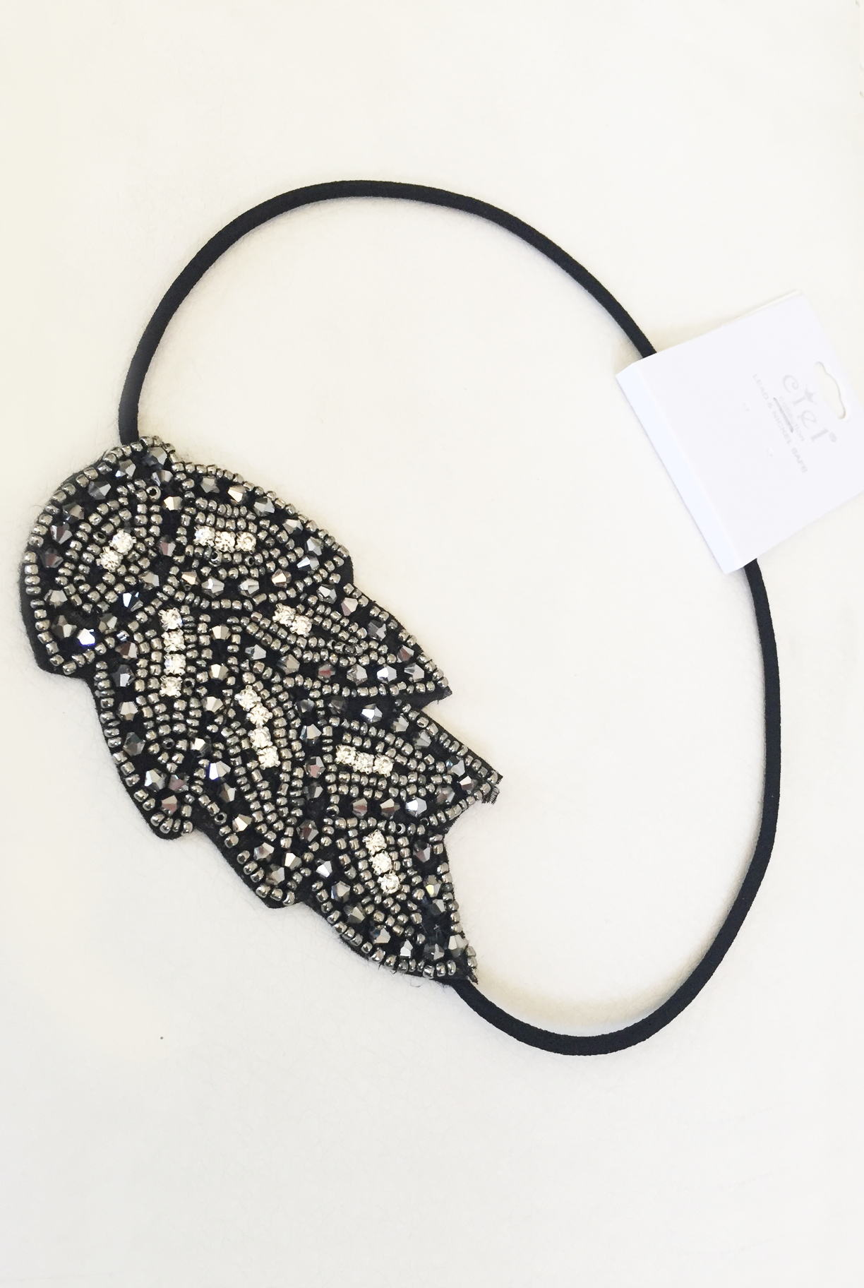 'Dew Drop Leaves' Headband - Black