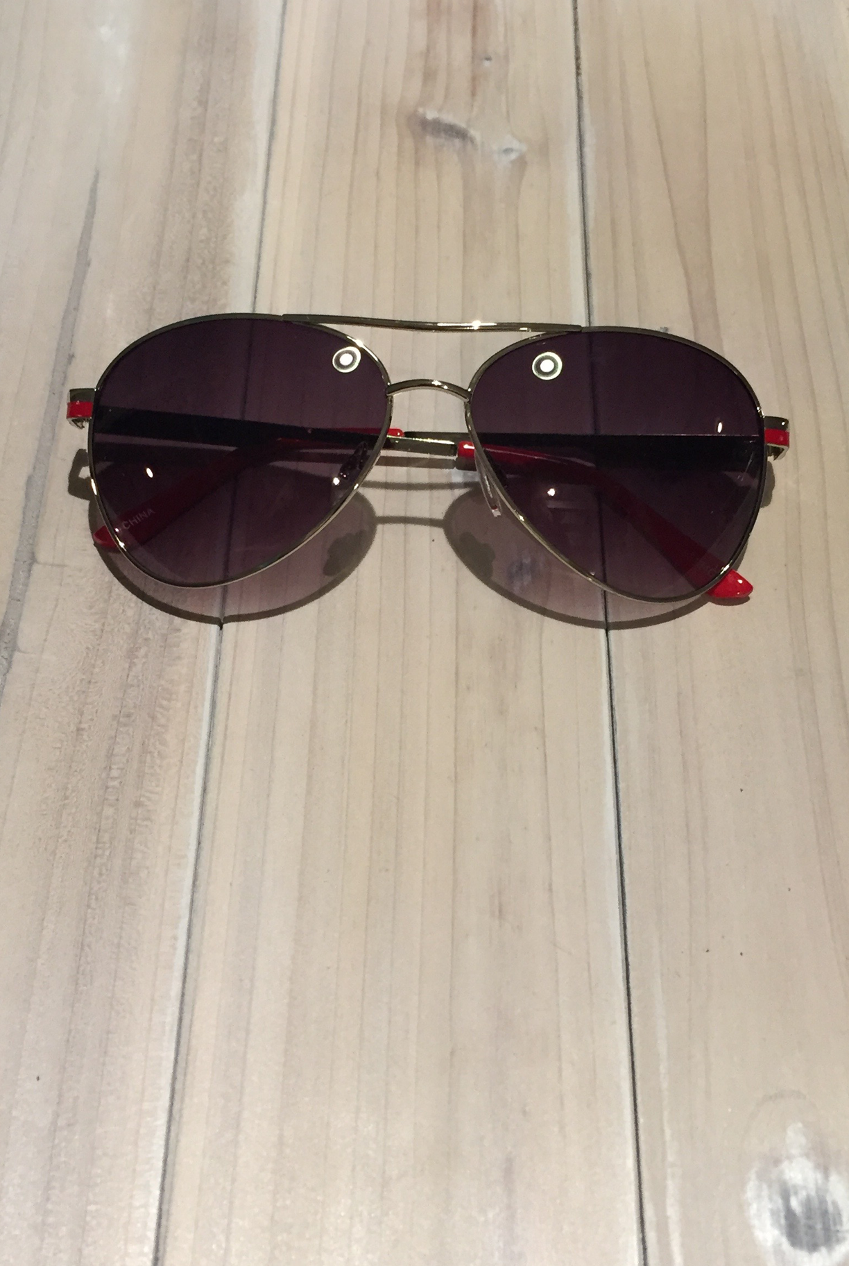 'Wanna Have Fun' Aviator Sunglasses - Red