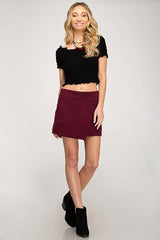 'Please Persuade Me Yes' Skort - Wine