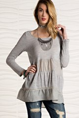 'Java Time' Top - Grey