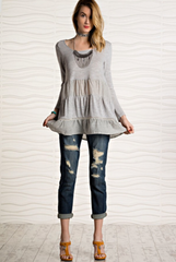 'Java Time' Top - Grey