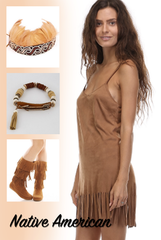 'Little Pocahontas' Dress - Camel