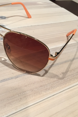 'Wanna Have Fun' Aviator Sunglasses - Orange