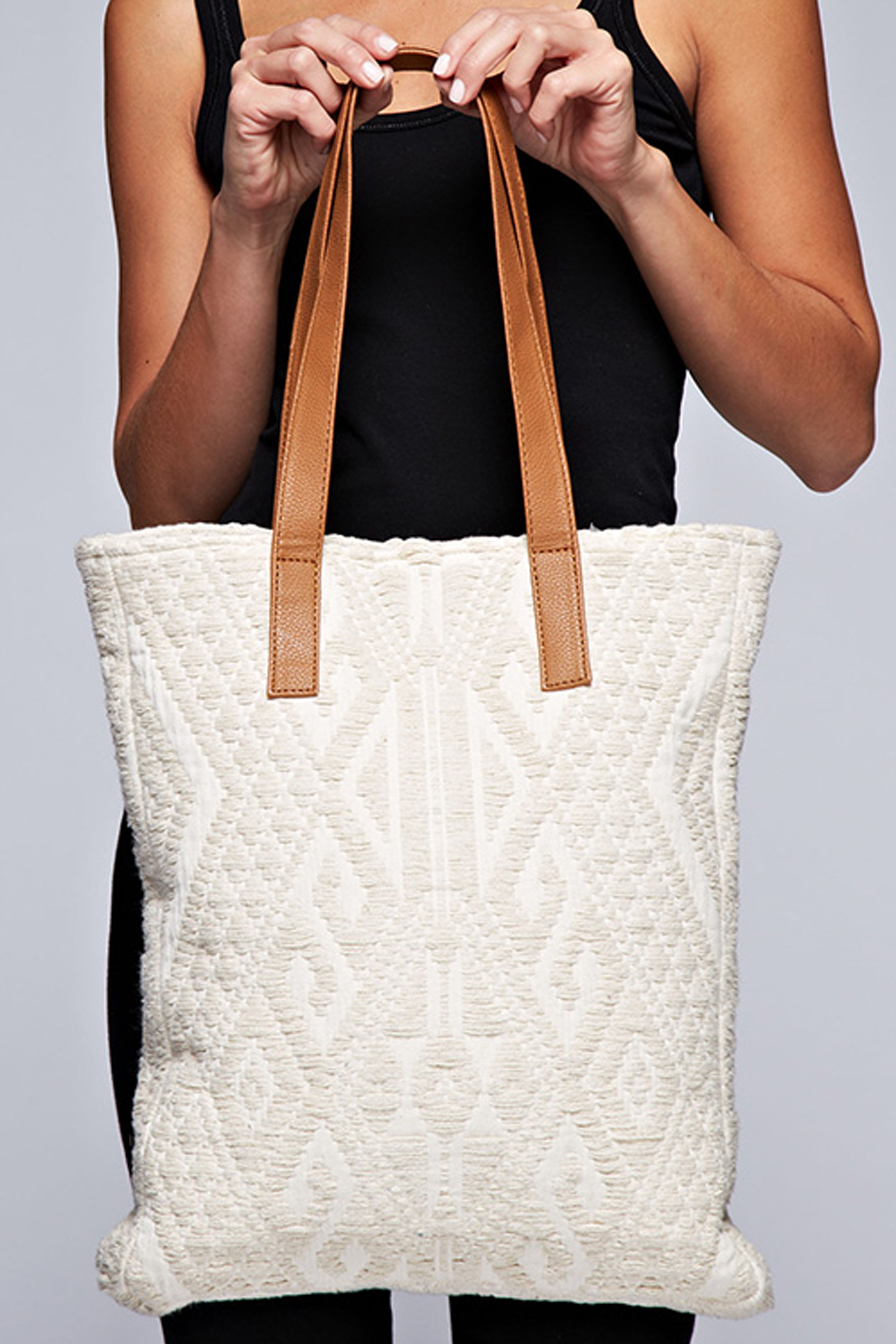 'All Squared Up' Tote - Natural